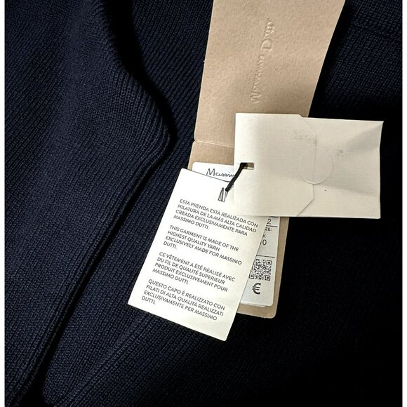 NWT Massimo Dutti Navy V Neck Sweater With Bell Sleeves Gold Buttons Size Small - Picture 6 of 8